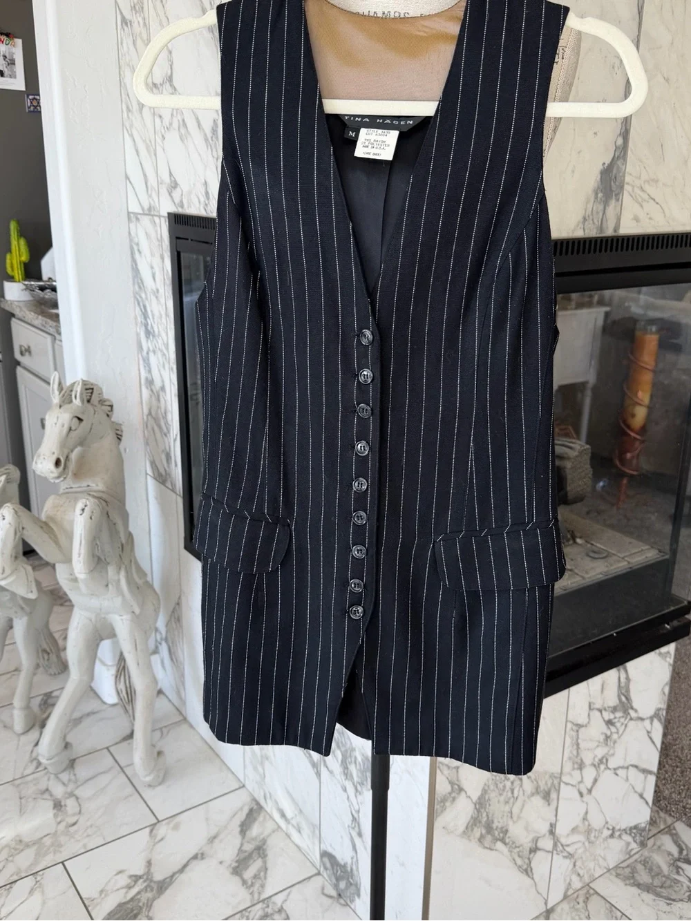 Tina Hagan sleeveless pinstripe